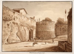 Porta Turrionis, eller Cavalleggeri, 1833 (ætsning med brun vask)